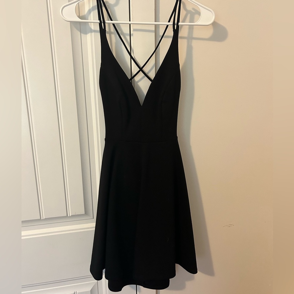 Lulus, black backless dress, mini, size XS